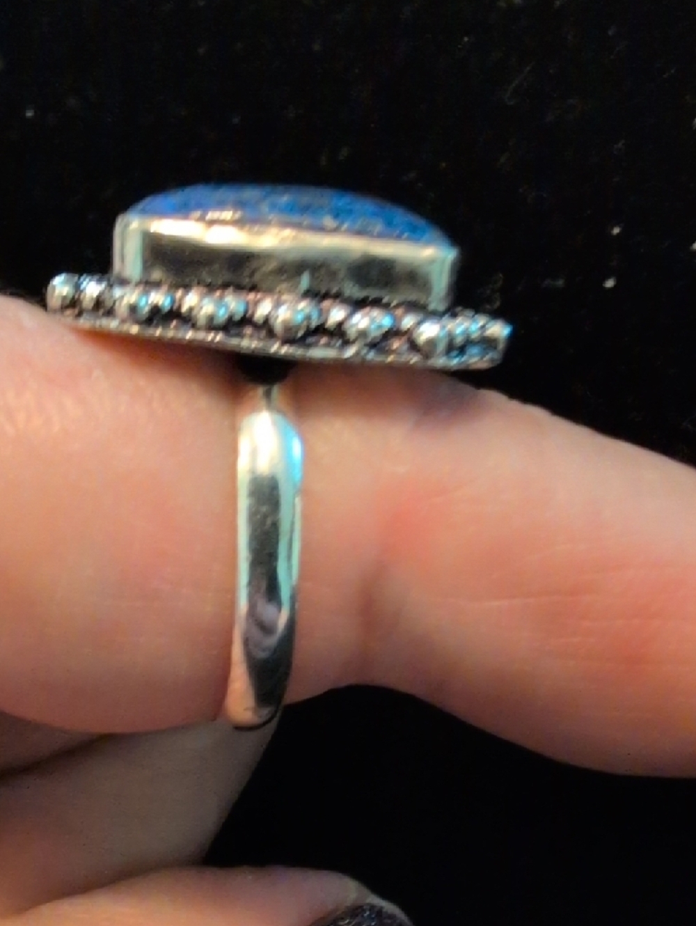 Rectangular Blue Lapis Ring - Picture 9 of 9